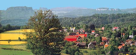 Aussicht vom Hohburkersdorfer Rundblick auf Rathewalde